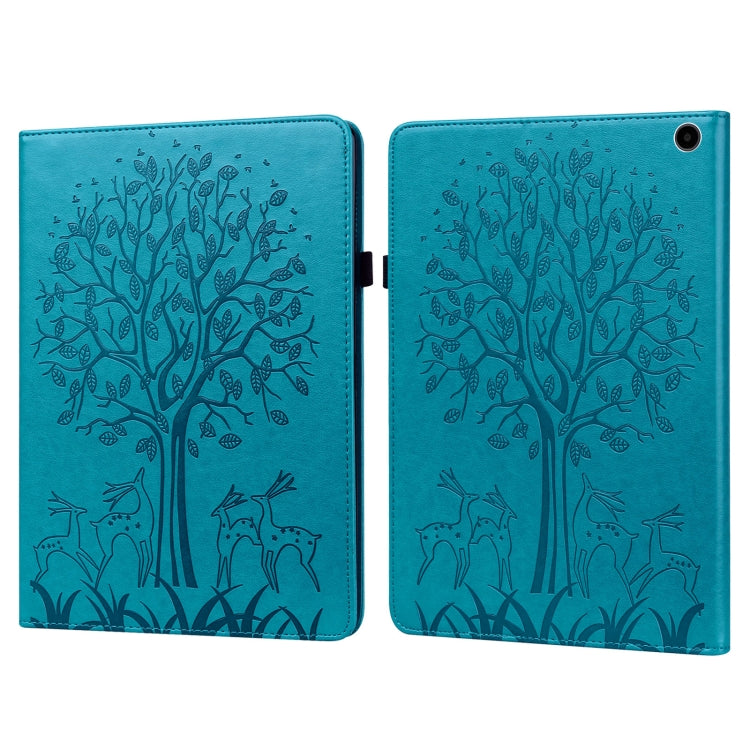Custodia per tablet in pelle goffrata albero e cervo, For Amazon Fire Max 11