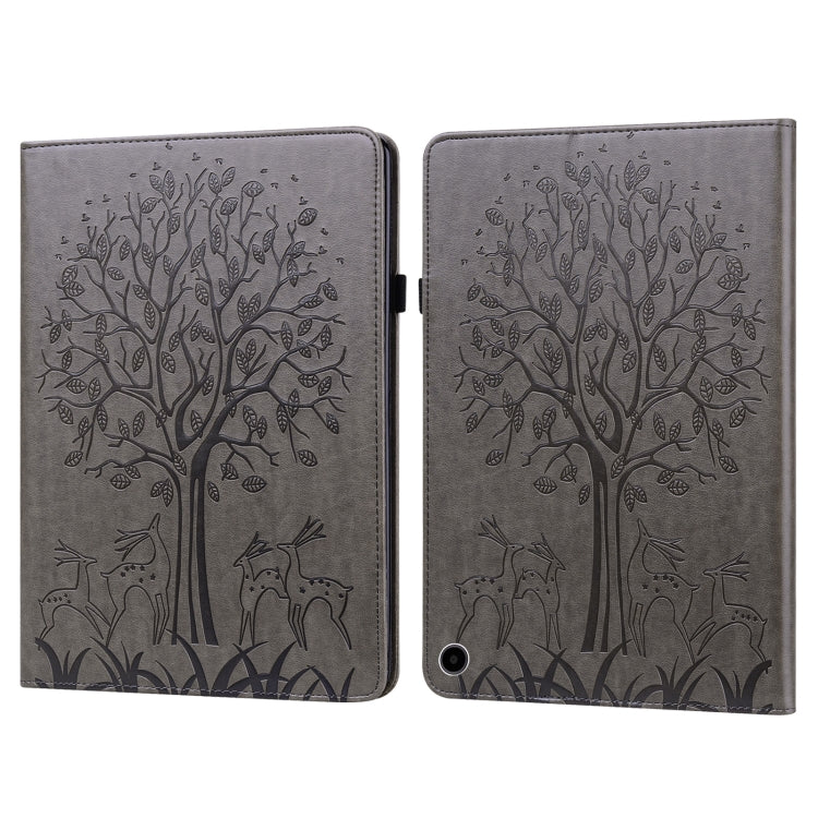 Custodia per tablet in pelle goffrata albero e cervo, For Amazon Fire Max 11