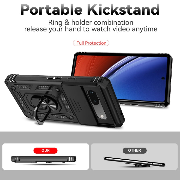 Custodia per telefono con supporto per camshield scorrevole, For Google Pixel 7a, For Google Pixel 6a