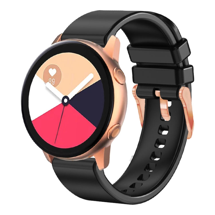 Cinturino in silicone con fibbia in oro rosa tinta unita da 20 mm, For Amazfit GTR Mini / Bip 3 / Bip 3 Pro