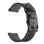 Cinturino per orologio in vera pelle con fibbia nera cucita, For Garmin Venu / SQ / SQ2 / Venu 2 Plus