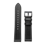 Cinturino per orologio in vera pelle con fibbia nera cucita, For Garmin Venu / SQ / SQ2 / Venu 2 Plus