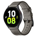 Cinturino per orologio in vera pelle con fibbia nera cucita, For Garmin Venu / SQ / SQ2 / Venu 2 Plus