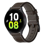 Cinturino per orologio in vera pelle con fibbia nera cucita, For Garmin Venu / SQ / SQ2 / Venu 2 Plus