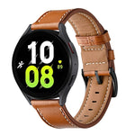 Cinturino per orologio in vera pelle con fibbia nera cucita, For Garmin Venu / SQ / SQ2 / Venu 2 Plus