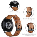 Cinturino per orologio in vera pelle con fibbia nera cucita, For Garmin Venu / SQ / SQ2 / Venu 2 Plus