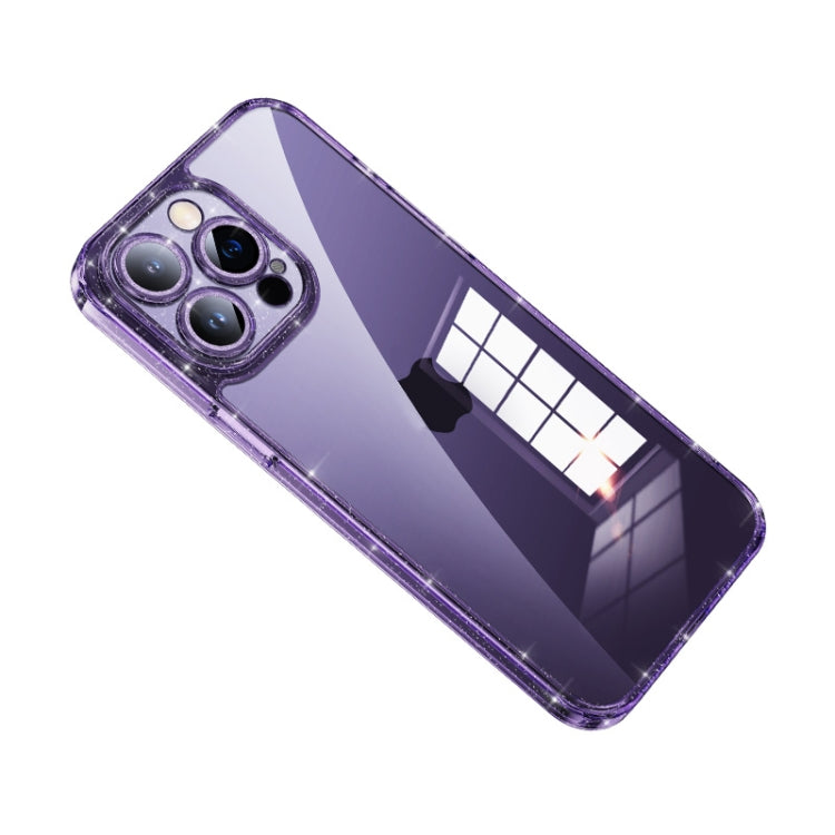Custodia TPU glitterata con vetro temperato per iPhone 14