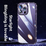 Custodia TPU glitterata con vetro temperato per iPhone 14