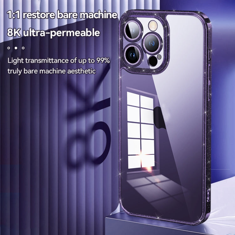 Custodia TPU glitterata con vetro temperato per iPhone 14