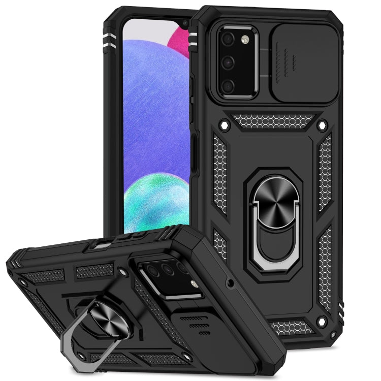 Custodia con copriobiettivo scorrevole per Samsung Galaxy A03