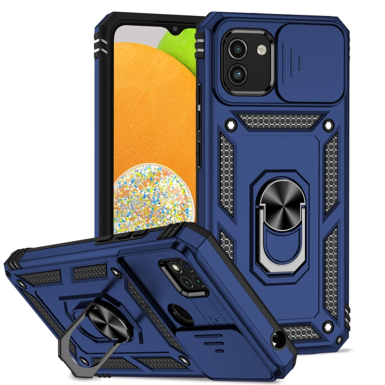 Custodia con copriobiettivo scorrevole per Samsung Galaxy A03