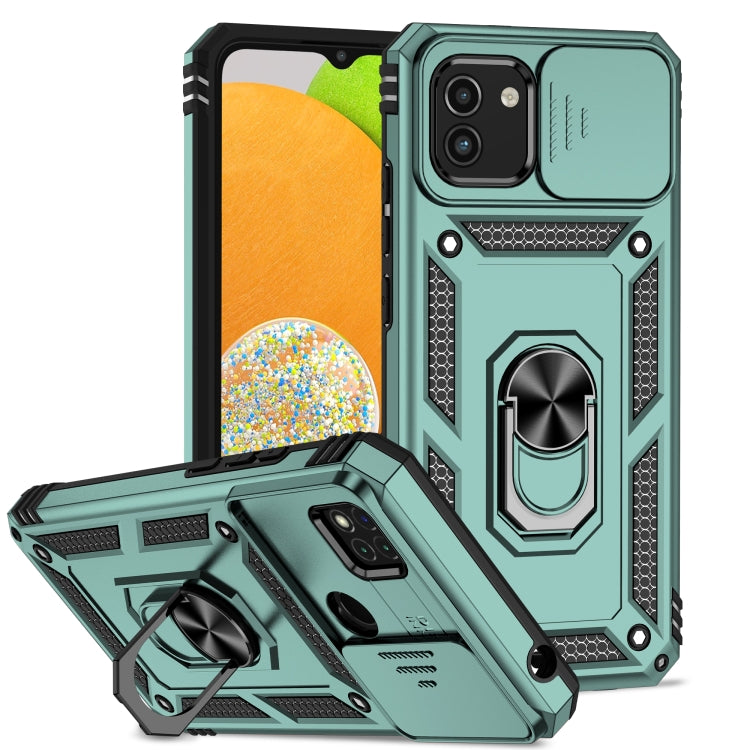 Custodia con copriobiettivo scorrevole per Samsung Galaxy A03