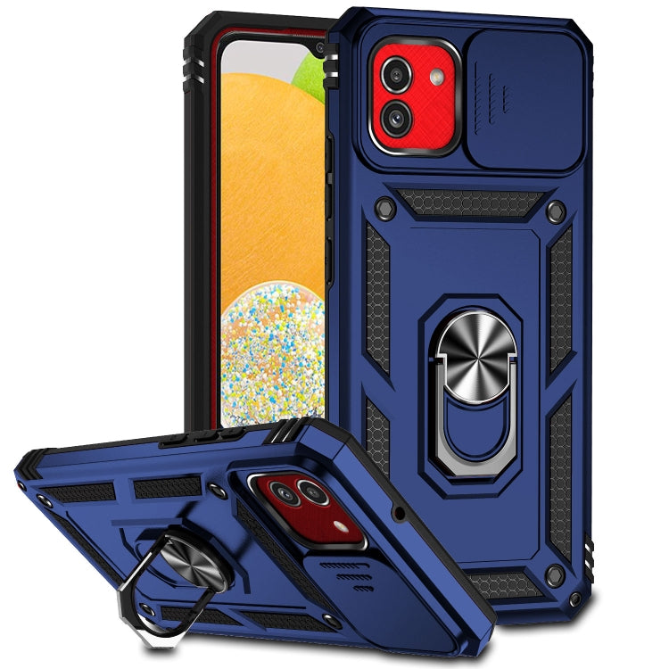 Custodia con copriobiettivo scorrevole per Samsung Galaxy A03