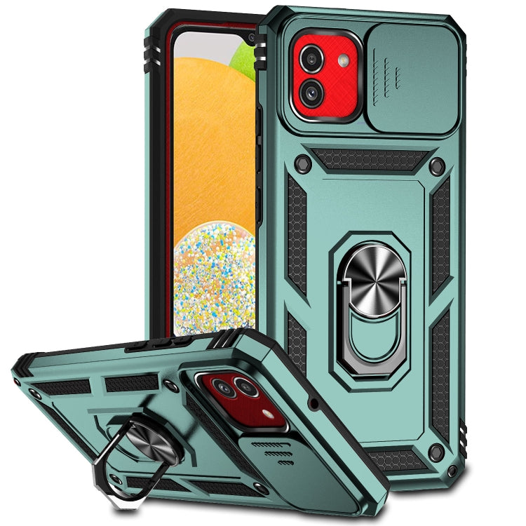 Custodia con copriobiettivo scorrevole per Samsung Galaxy A03