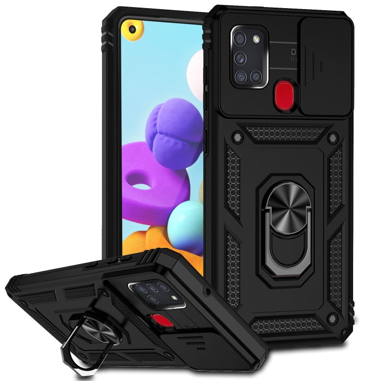 Custodia con copriobiettivo scorrevole per Samsung Galaxy A21s