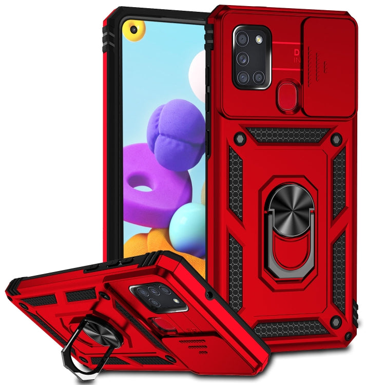 Custodia con copriobiettivo scorrevole per Samsung Galaxy A21s