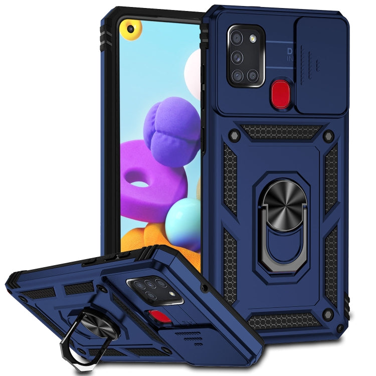 Custodia con copriobiettivo scorrevole per Samsung Galaxy A21s