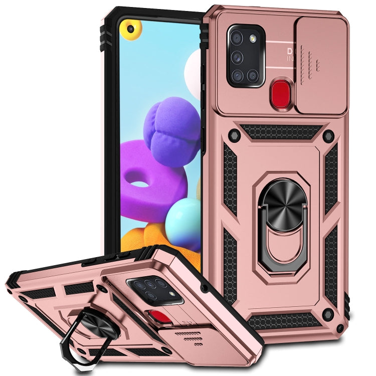 Custodia con copriobiettivo scorrevole per Samsung Galaxy A21s
