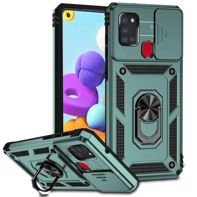Custodia con copriobiettivo scorrevole per Samsung Galaxy A21s