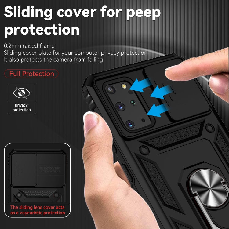 Custodia con copri obiettivo scorrevole per Samsung Galaxy S20+