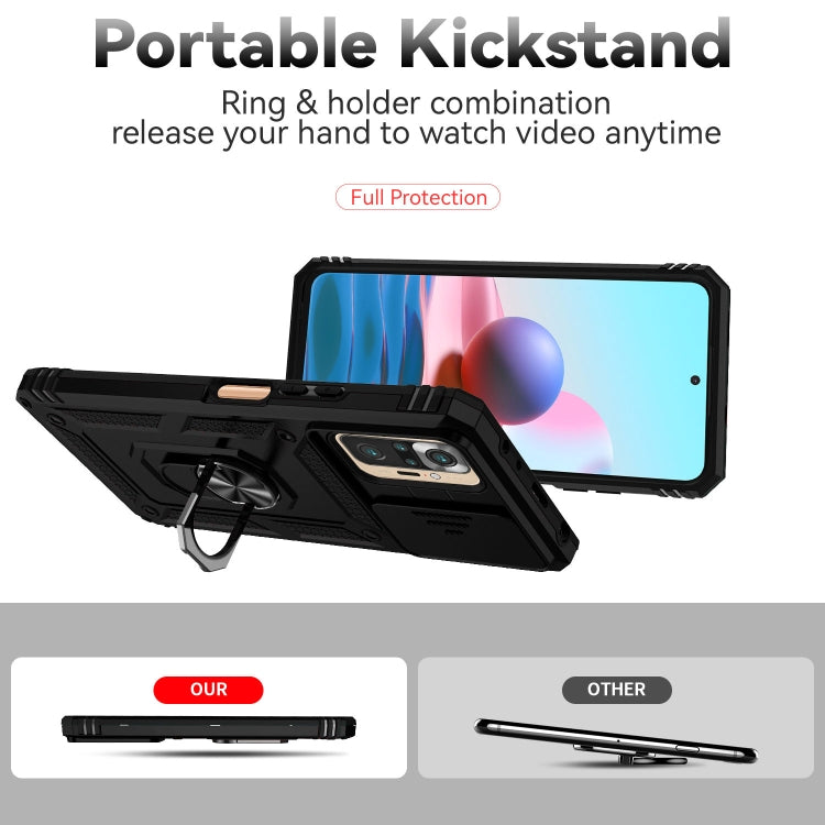 Custodia per telefono con supporto per camshield scorrevole, For Xiaomi Redmi Note 10 Pro, For Xiaomi Redmi Note 10, For Xiaomi Poco X3
