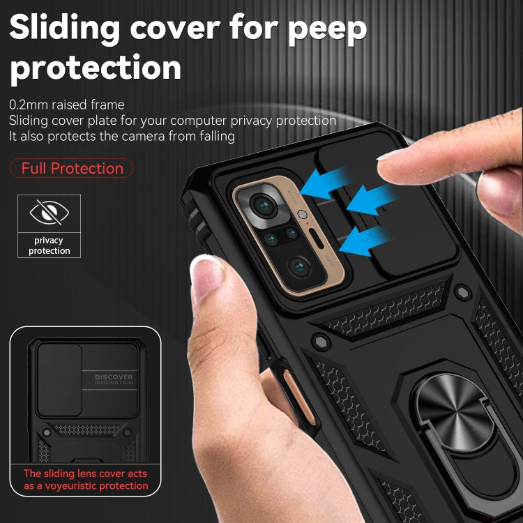 Custodia per telefono con supporto per camshield scorrevole, For Xiaomi Redmi Note 10 Pro, For Xiaomi Redmi Note 10, For Xiaomi Poco X3