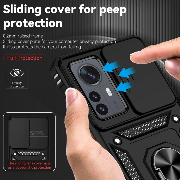 Custodia per telefono con supporto per camshield scorrevole, For Xiaomi 12 Pro, For Xiaomi 12, For Xiaomi 11 Lite