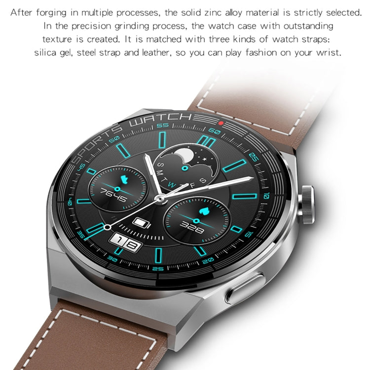 KT62 Smart Watch con schermo rotondo TFT da 1,36 pollici supporta chiamate Bluetooth/monitoraggio dell'ossigeno nel sangue, Silicone Strap, Leather Strap, Steel Strap