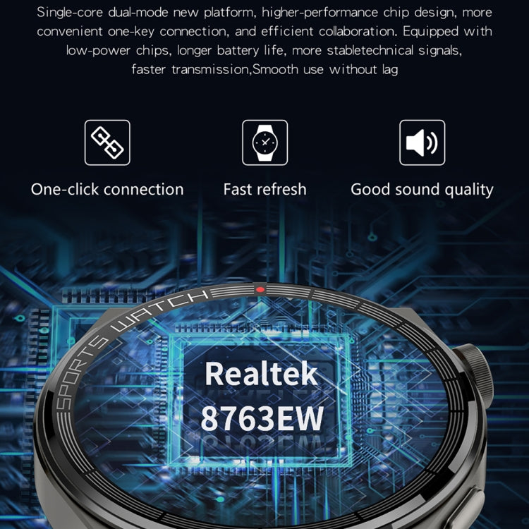 KT62 Smart Watch con schermo rotondo TFT da 1,36 pollici supporta chiamate Bluetooth/monitoraggio dell'ossigeno nel sangue, Silicone Strap, Leather Strap, Steel Strap