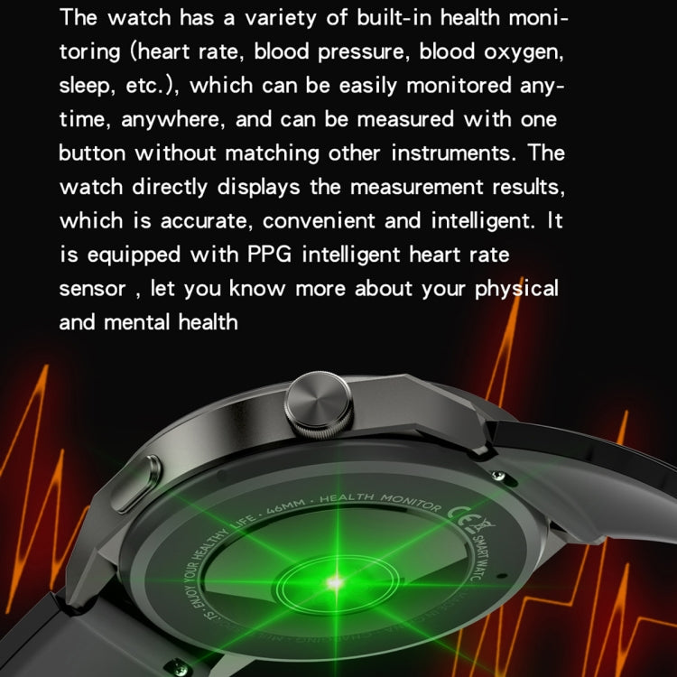 KT62 Smart Watch con schermo rotondo TFT da 1,36 pollici supporta chiamate Bluetooth/monitoraggio dell'ossigeno nel sangue, Silicone Strap, Leather Strap, Steel Strap