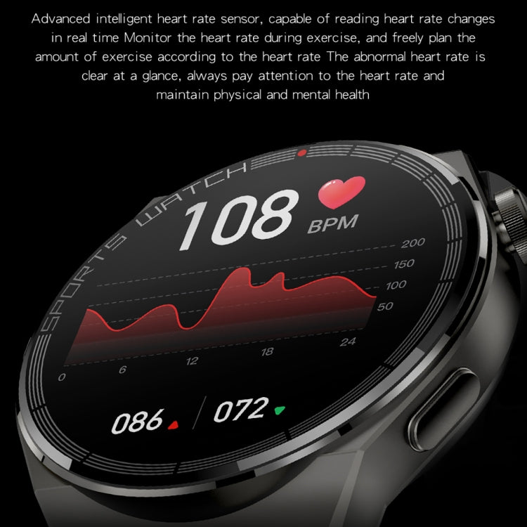KT62 Smart Watch con schermo rotondo TFT da 1,36 pollici supporta chiamate Bluetooth/monitoraggio dell'ossigeno nel sangue, Silicone Strap, Leather Strap, Steel Strap