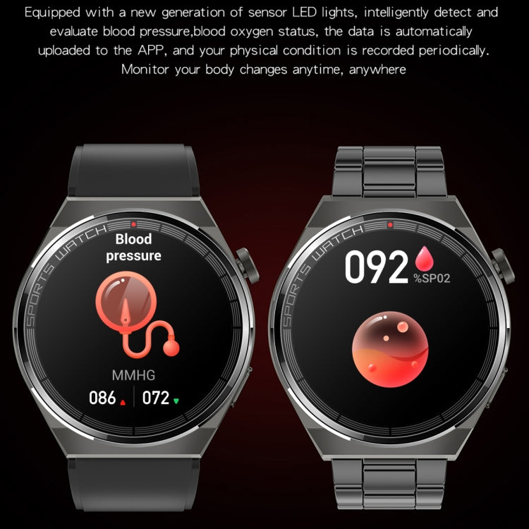 KT62 Smart Watch con schermo rotondo TFT da 1,36 pollici supporta chiamate Bluetooth/monitoraggio dell'ossigeno nel sangue, Silicone Strap, Leather Strap, Steel Strap
