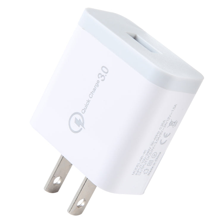 Caricabatterie rapido USB QC3.0, spina americana
