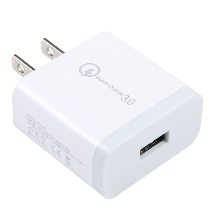 Caricabatterie rapido USB QC3.0, spina americana
