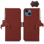 Custodia in pelle magnetica RFID per iPhone 15 e 16