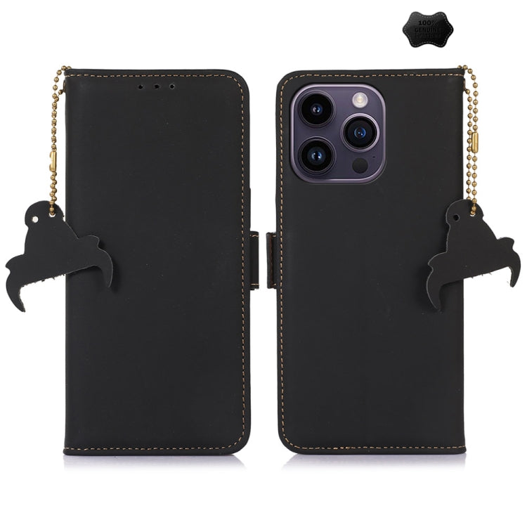 Custodia in pelle magnetica RFID per iPhone 16 e 15