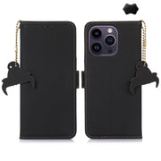 Custodia in pelle magnetica RFID per iPhone 16 e 15