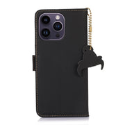 Custodia in pelle magnetica RFID per iPhone 16 e 15