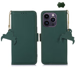 Custodia in pelle magnetica RFID per iPhone 15 e 16