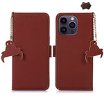 Custodia in pelle magnetica RFID per iPhone 15 e 16
