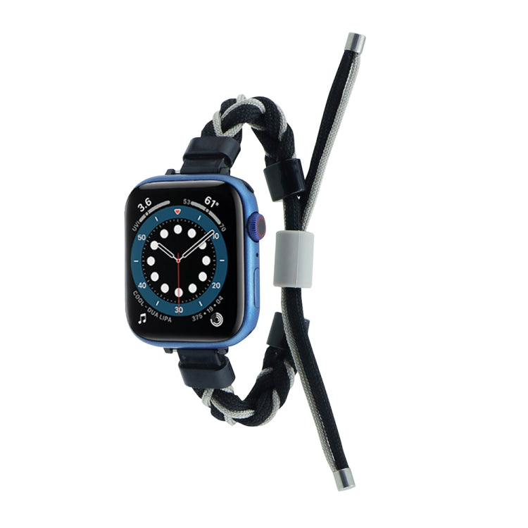 Cinturino per orologio in nylon con cordoncino intrecciato a forma di fagiolo in silicone, For Apple Watch 4 44mm, For Apple Watch 4 40mm, For Apple Watch 3 38mm