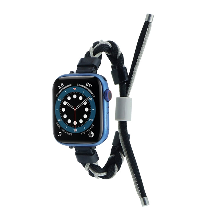 Cinturino per orologio in nylon con cordoncino intrecciato a forma di fagiolo in silicone, For Apple Watch SE 2023 40mm, For Apple Watch 8 45mm, For Apple Watch Ultra 2 49mm