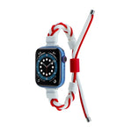 Cinturino per orologio in nylon con cordoncino intrecciato a forma di fagiolo in silicone, For Apple Watch 9 41mm, For Apple Watch 7 41mm, For Apple Watch 7 45mm