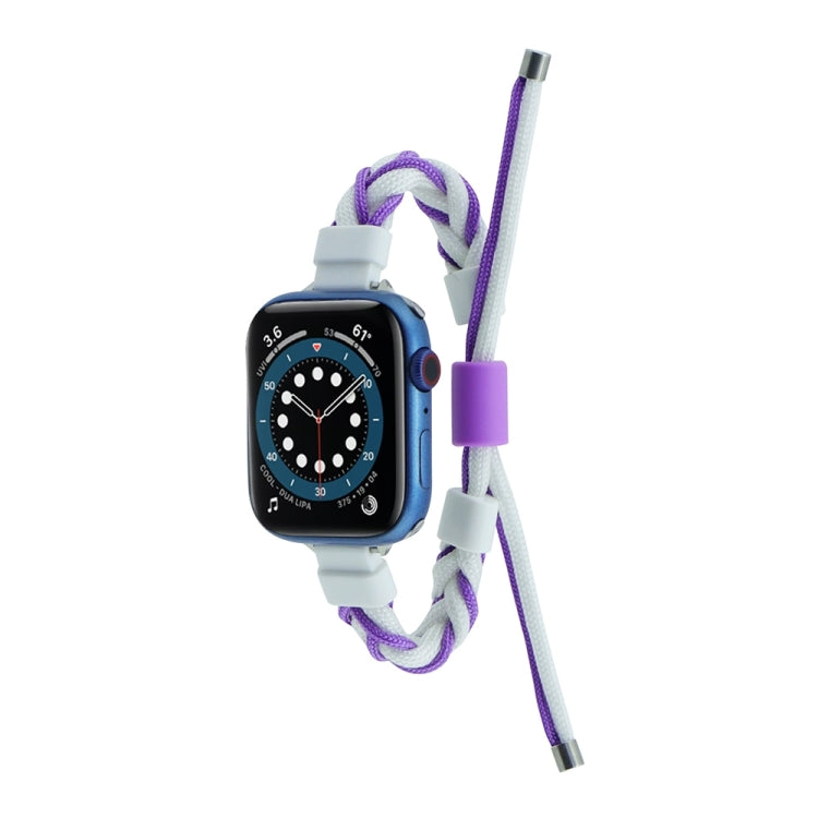 Cinturino per orologio in nylon con cordoncino intrecciato a forma di fagiolo in silicone, For Apple Watch 9 41mm, For Apple Watch 7 41mm, For Apple Watch 7 45mm