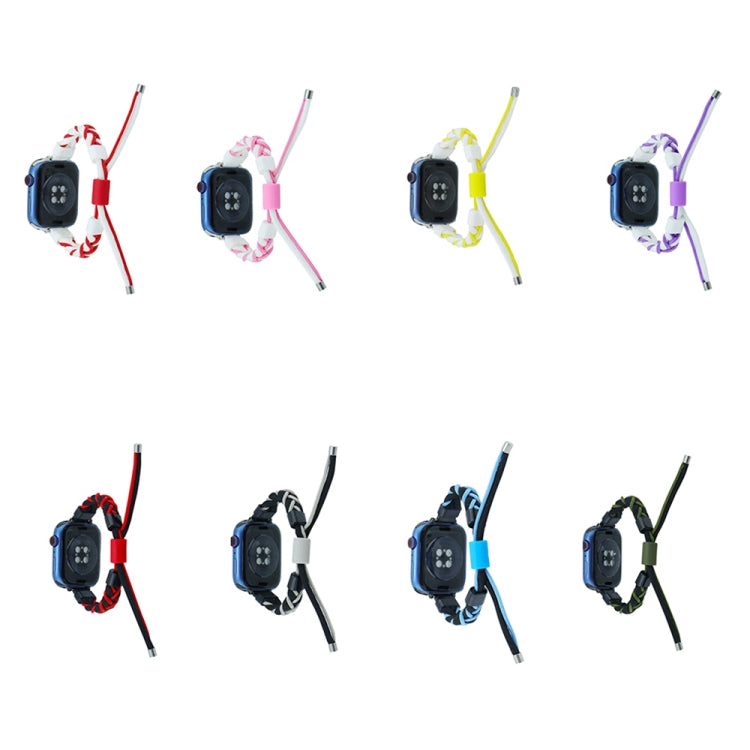 Cinturino per orologio in nylon con cordoncino intrecciato a forma di fagiolo in silicone, For Apple Watch SE 2023 40mm, For Apple Watch 8 45mm, For Apple Watch Ultra 2 49mm
