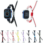 Cinturino per orologio in nylon con cordoncino intrecciato a forma di fagiolo in silicone, For Apple Watch SE 2023 40mm, For Apple Watch 8 45mm, For Apple Watch Ultra 2 49mm