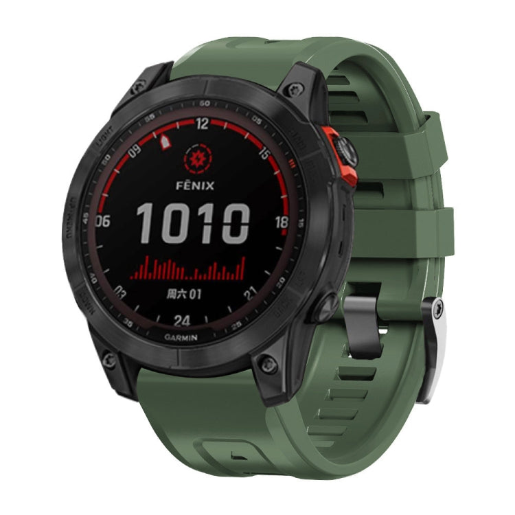 Cinturino per orologio in silicone con fibbia in acciaio nero a vite, For Garmin Tactix 7 Pro / Fenix 7X  / 6X Pro