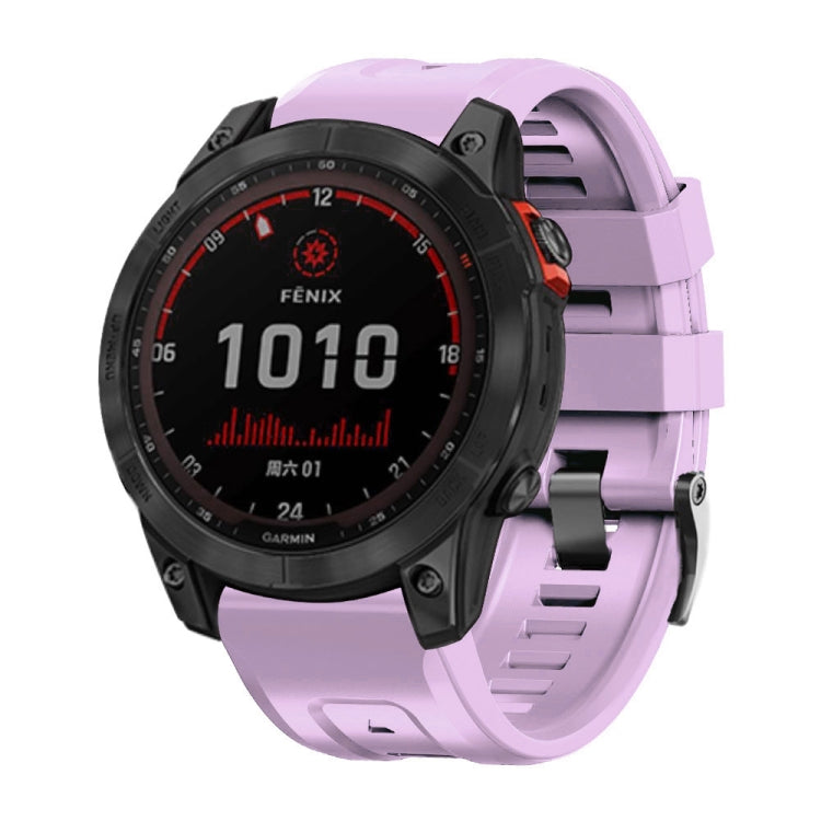Cinturino per orologio in silicone con fibbia in acciaio nero a vite, For Garmin Tactix 7 Pro / Fenix 7X  / 6X Pro