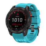 Cinturino per orologio in silicone con fibbia in acciaio nero a vite, For Garmin Tactix 7 Pro / Fenix 7X  / 6X Pro