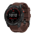 Cinturino per orologio in silicone con fibbia in acciaio nero a vite, For Garmin Tactix 7 Pro / Fenix 7X  / 6X Pro